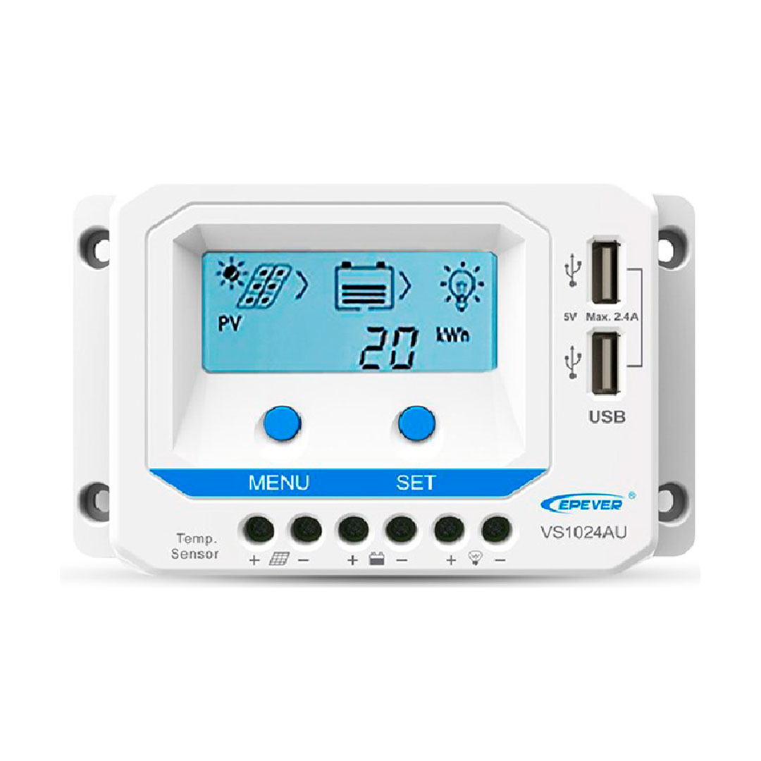 Controlador solar pwm Epever VS1024AU 10A,12-24V Controlador solar pwm Epever VS3024AU 30A,12/24V - Imagen 1
