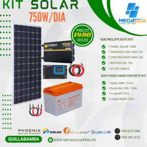 Kit Solar Basico 750w/dia