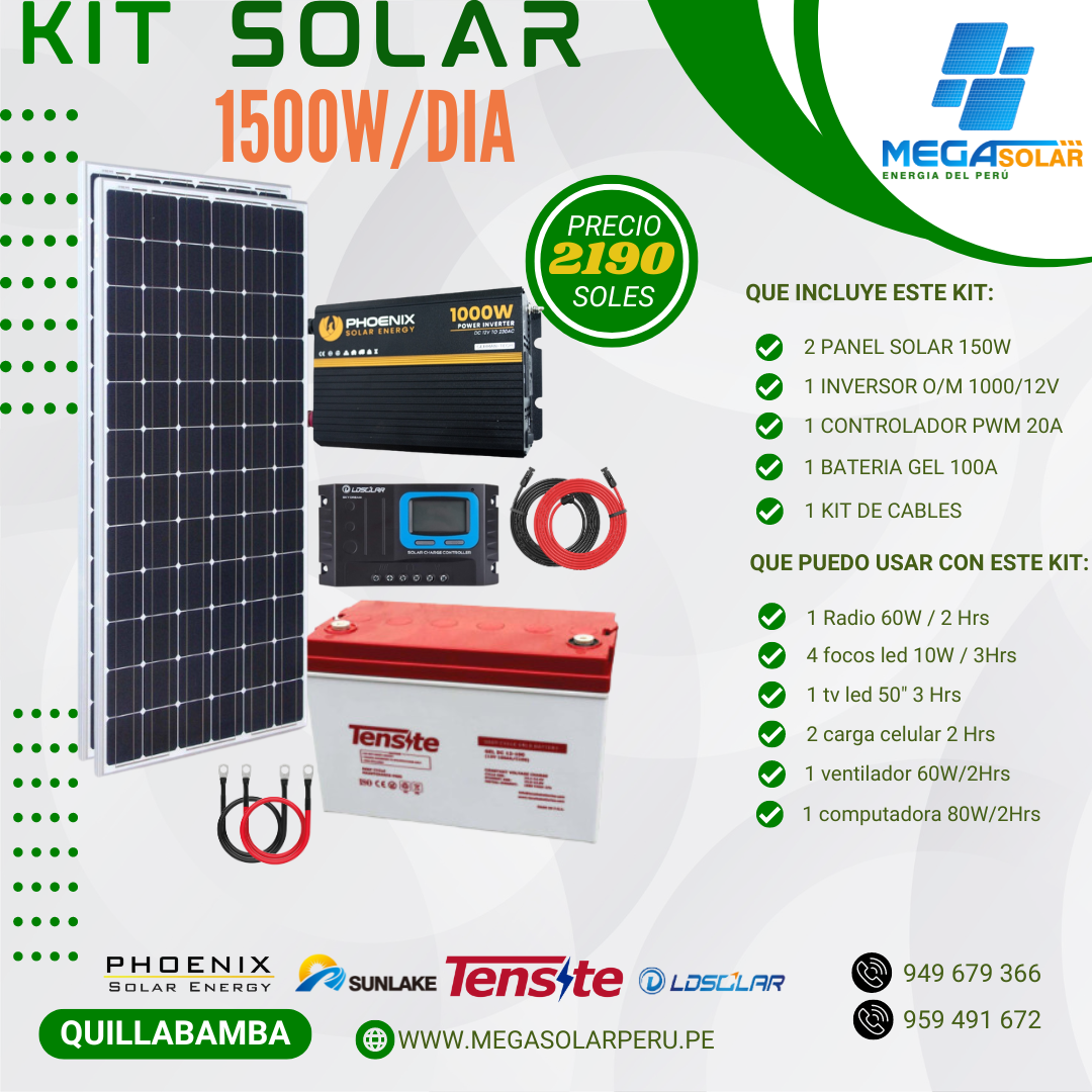 4 Kit Solar Basico 1500w/dia - Imagen 1