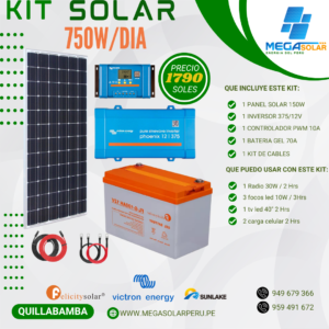 Kit Solar Victron 750w/dia