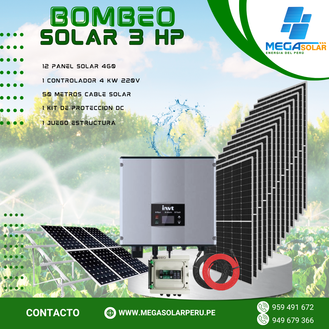 KIT BOMBEO SOLAR (7) KITS BOMBEO SOLAR 3 HP 230V - Imagen 1